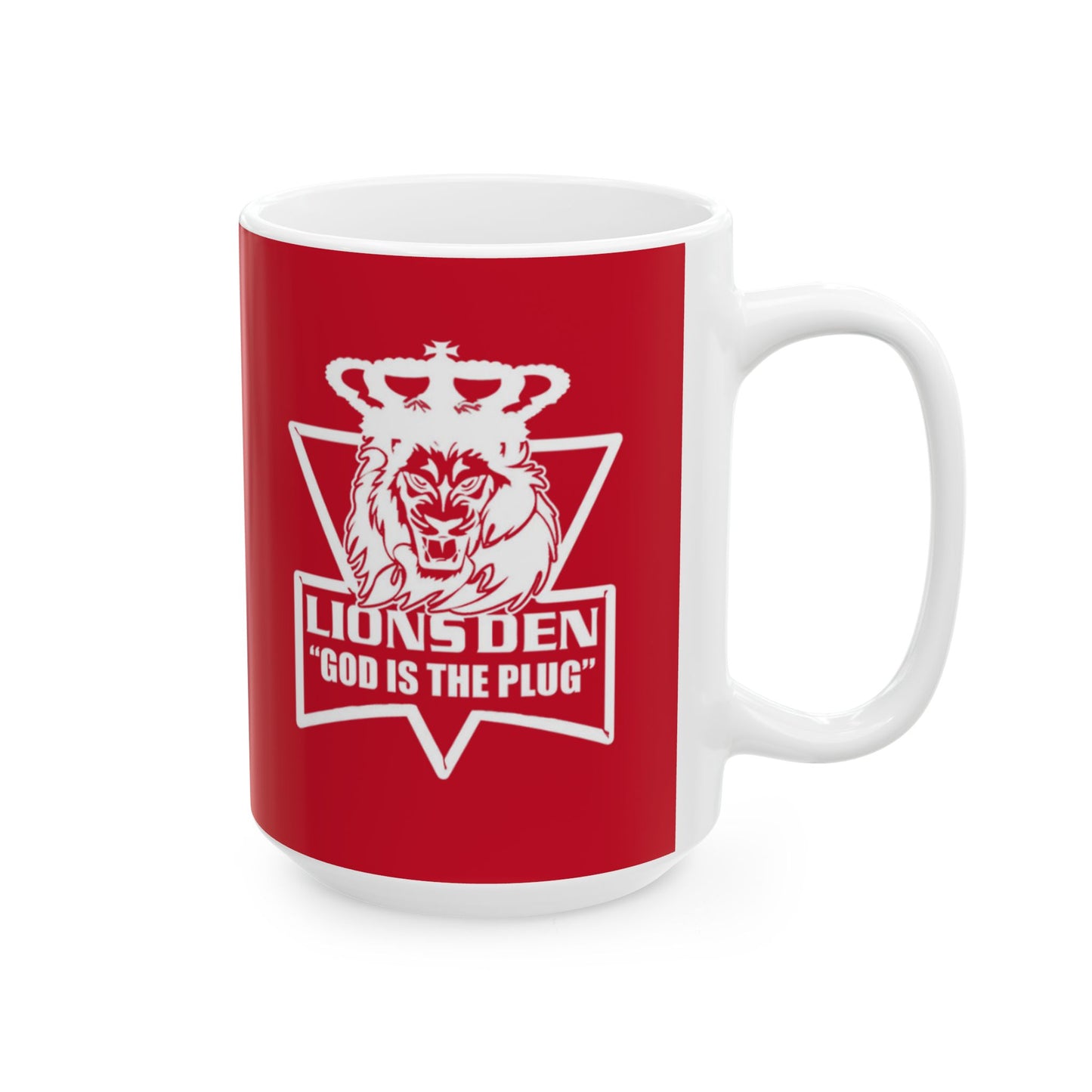 Red Ceramic Mug with Graphic Design - Perfect for Dog Lovers